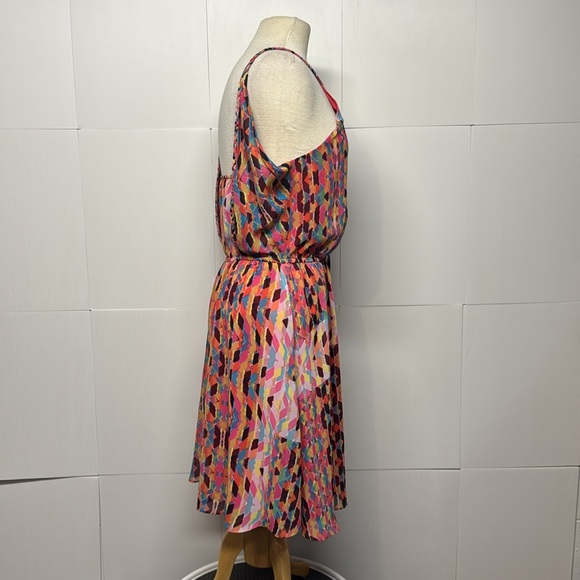 Jessica Simpson Pink Colorful Patterned  High Neck Mini Sundress Size Small - Picture 4 of 11